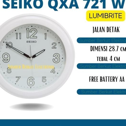 Jam Dinding Seiko Qxa721W Lubrite Glow In The Dark