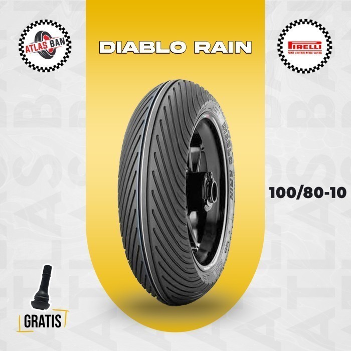 Ban Motor PIRELLI DIABLO RAIN 100/80 Ring 10 Tubeless (FREE WRAPPING & PENTIL)