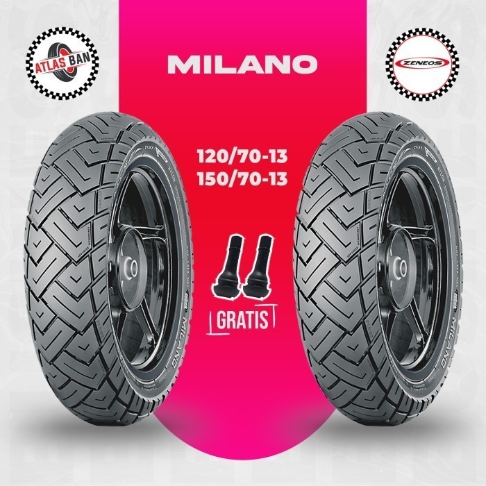 Paket Ban Tubles Motor NMAX ZENEOS MILANO 120/70 - 150/70 Ring 13