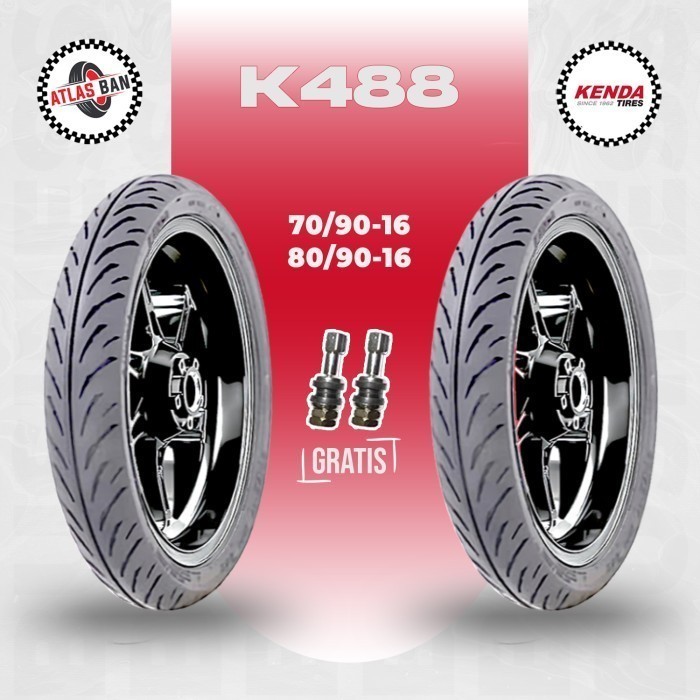 Paket Ban Motor SKYWAVE HAYATE NOUVO KENDA K488 70/90 - 80/90 Ring 16 Tubeles TERMURAH & TERLENGKAP