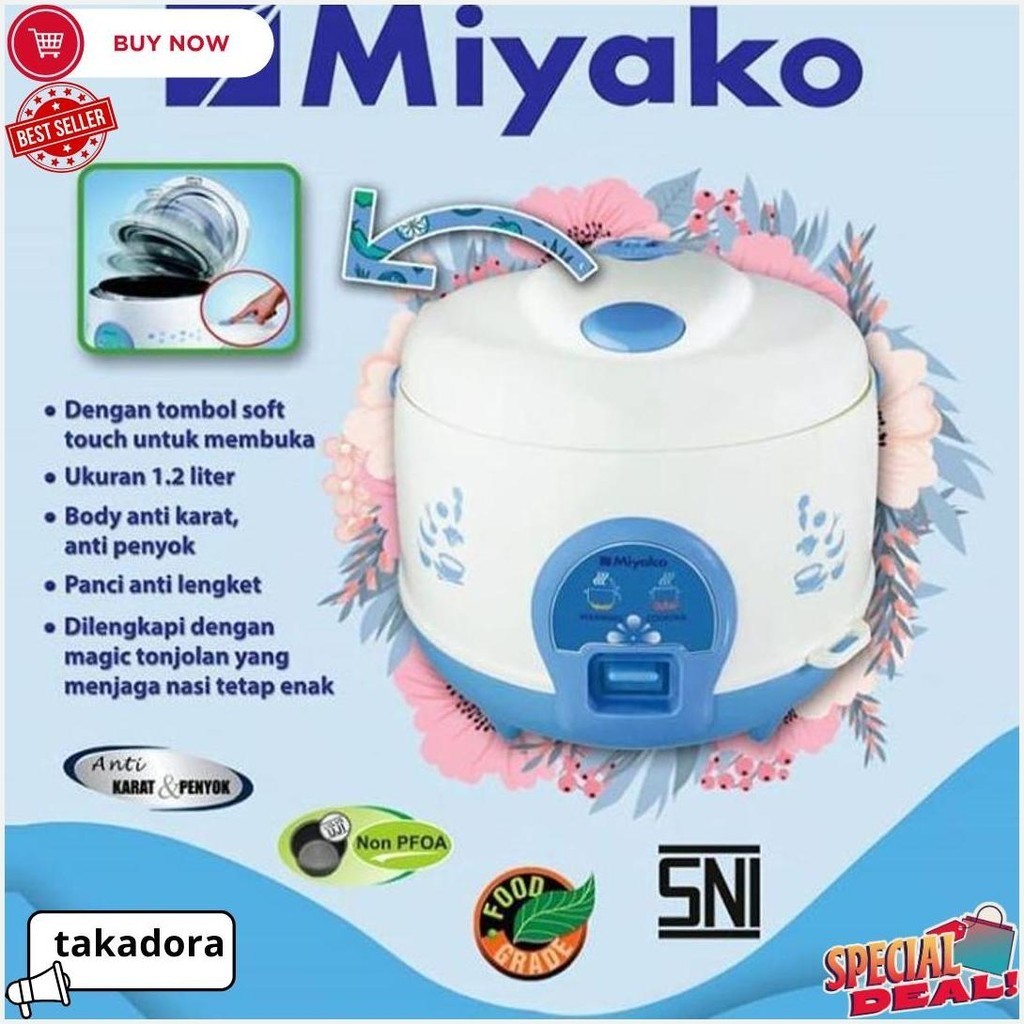 [Free Ongkir] Miyako Magic Com Penanak Nasi 3 In 1 Mcm 512 C / Megicom Miyako Original Mcm-512C / Ma