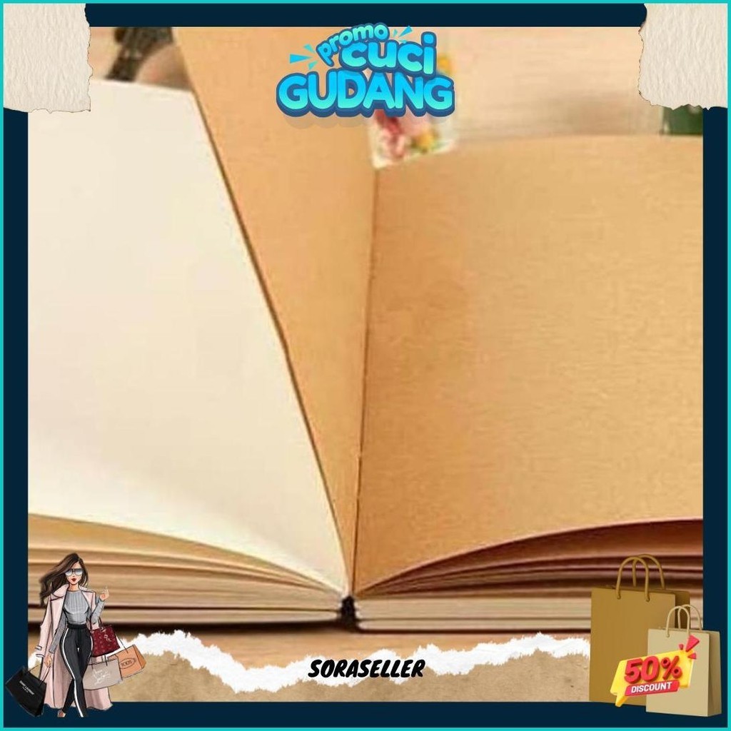 

(Dyi) Our Story Begins Sketchbook Jilid Jahit A6 /A5 White Kraft 2 Side