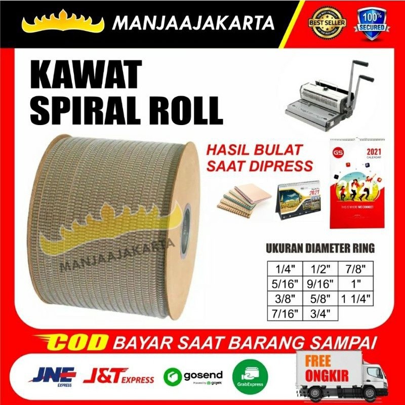 

Original Spiral Kawat Roll 9/16 Putih Kitaro Ring Kawat Kalender Spiral Kawat Spool Jilid Spiral