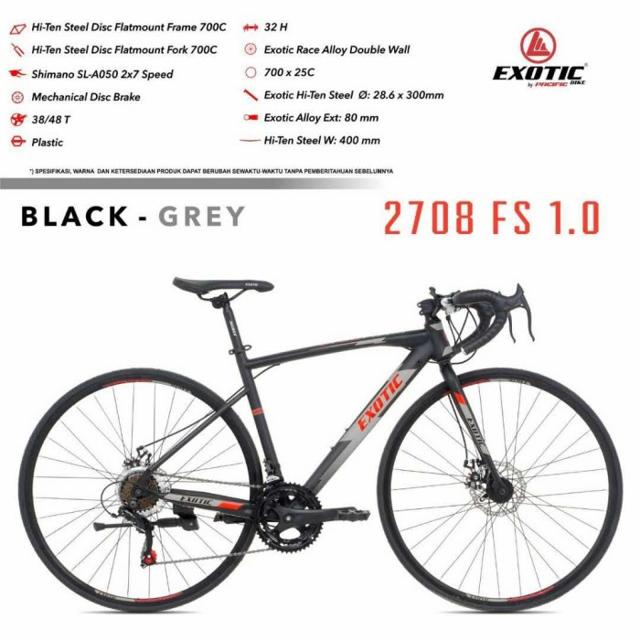 Sepeda Balap / RoadBike 700x25 C EXOTIC ET-2708 FS 1.0 New Steel