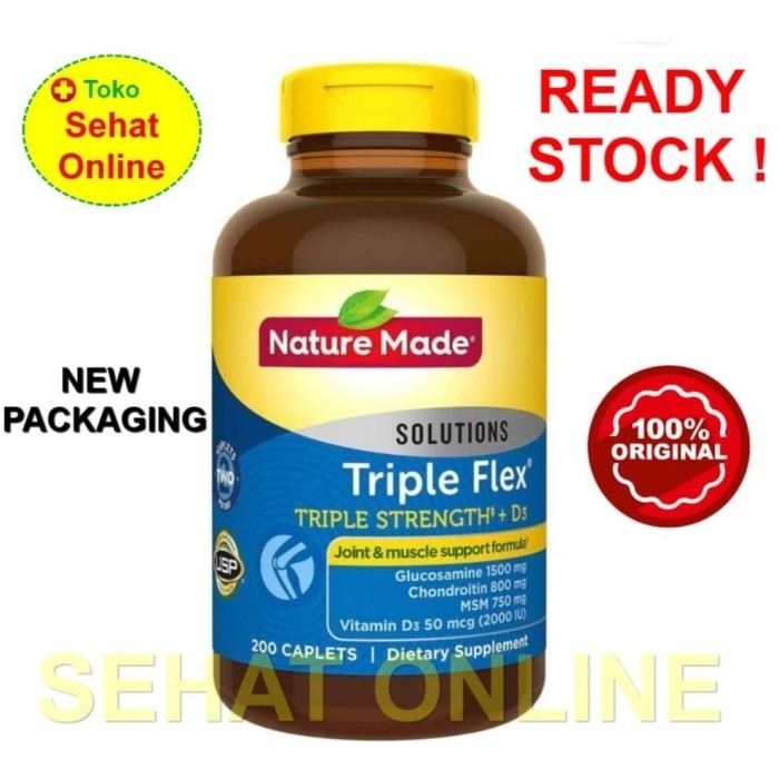 {SinarShop} Nature Made Triple Flex - 200 Caplets Murah