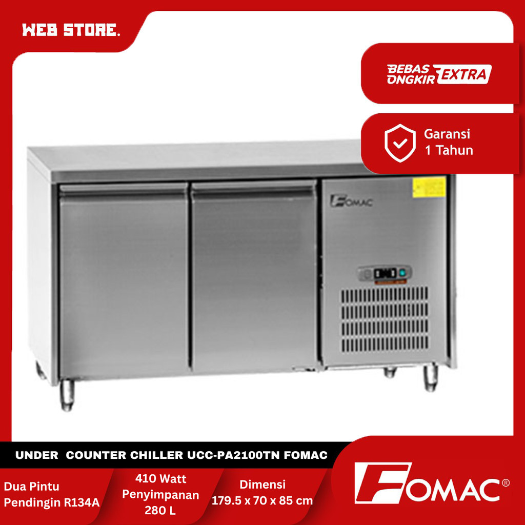 Mesin Pendingin Meja Kulkas Pendingin Makanan 3 Pintu Under Counter Chiller FOMAC UCC-PA2100TN