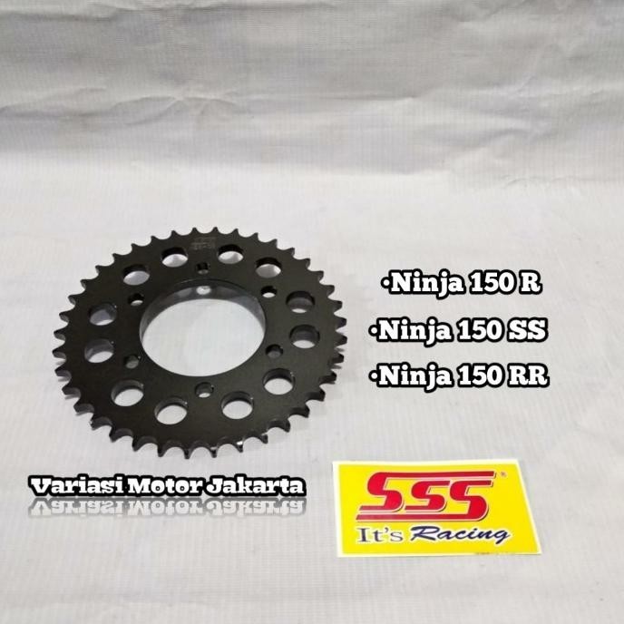 Gear Belakang Sss 428 Ninja 150 Steel Black Sss Baru