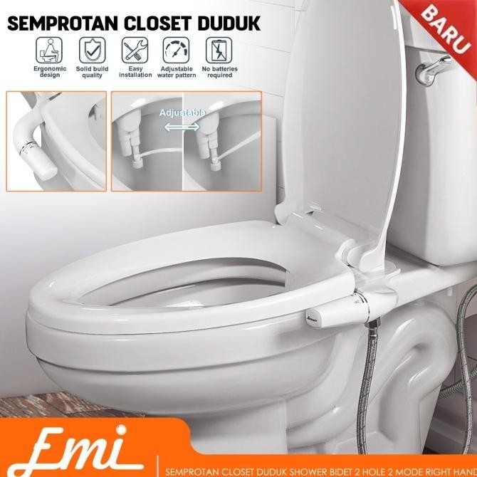 Semprotan Closet Duduk Shower Bidet 2 Hole 2 Mode Right Hand Jet Spray