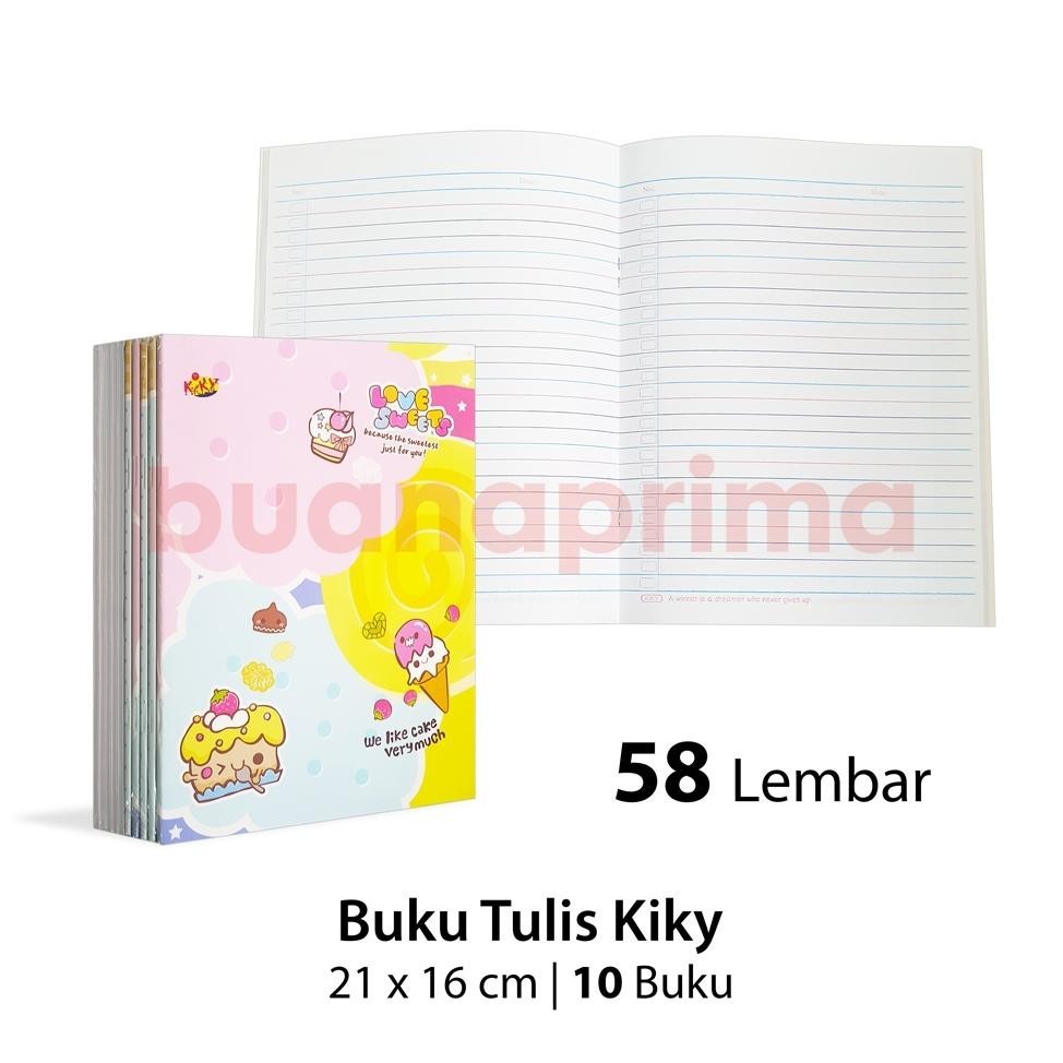 

Buku Tulis Pendek KIKY 58 Lembar isi 10 Buku 21x16 cm Notebook Sekolah A5 Kwarto TERLARIS