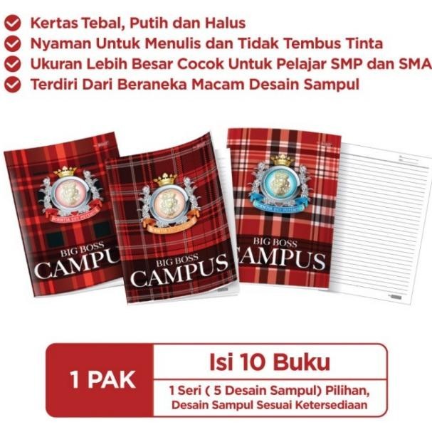 

BUKU TULIS BIG BOSS 50 LEMBAR CAMPUS NOTEBOOK B5 GARIS SEKOLAH [10PCS] BIG SALE