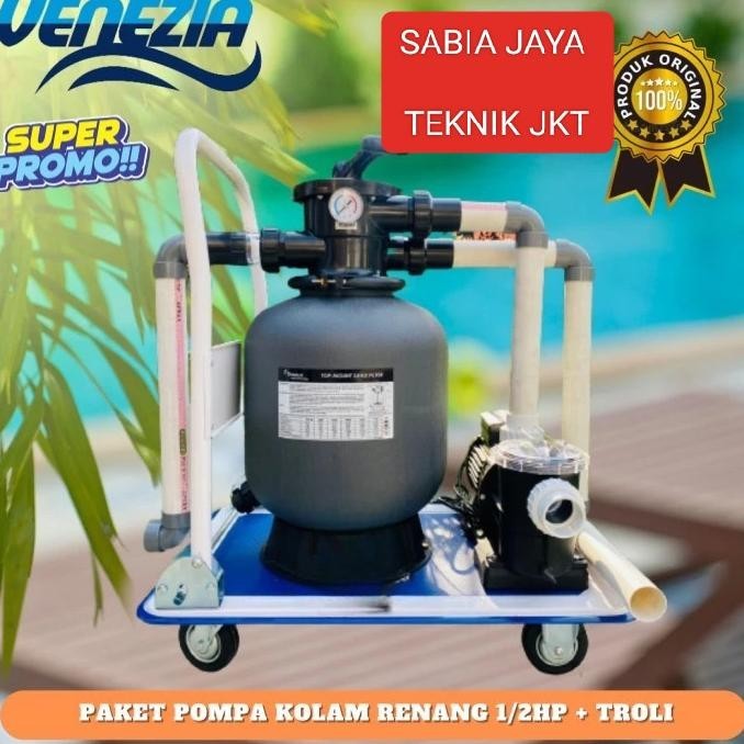 New || Paket Pompa Vacum Kolam Renang Portable Troli Mesin Pompa Kolam Renang