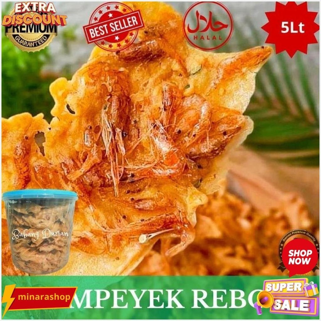 

Rempeyek Kacang/Rempeyek Rebon Kemasan Toples 5Lt Terbuat Dari Bahan-Bahan Pilihan Renyah Gurih Halal Cemilan Keluarga Termurah Banget