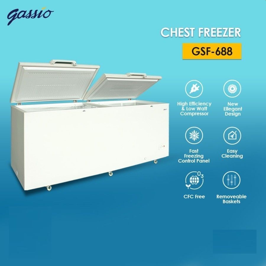 Gassio GSF-688 Chest Freezer 620 Liter Pembeku Daging Es