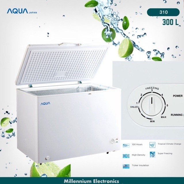 AQUA JAPAN Chest freezer box AQF-310(W) pembeku daging es 308 liter