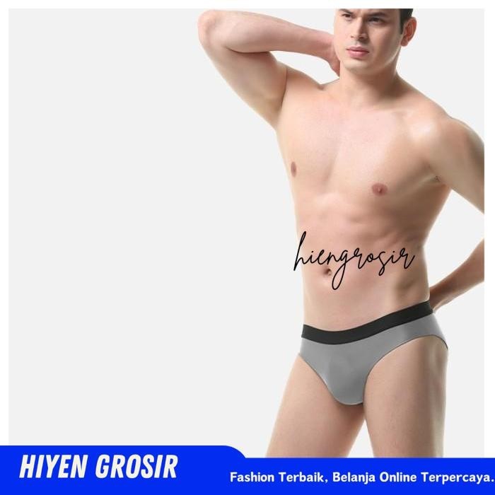 SEAMLESS BRIEF CELANA DALAM PRIA TANPA JAHITAN GRAY     HIYEN GROSIR MENAKJUBKAN 