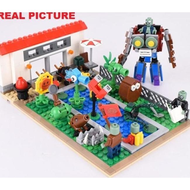 MAINAN ANAK EDUKASI DIY LEGO BRICK ZOMBIE WAR GAMES ZOMBIES VS PLANT