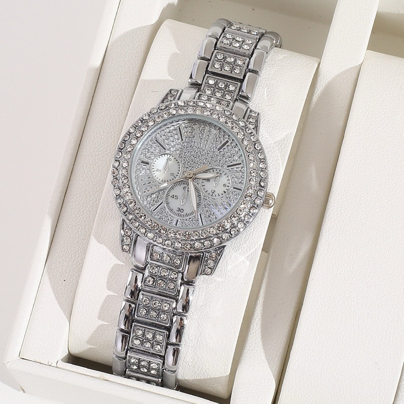 Jam Tangan Keren Terlaris Sport Watch Elegan Terbaru 2024 Wanita Mewah Tali Rantai Analog Clock Digi