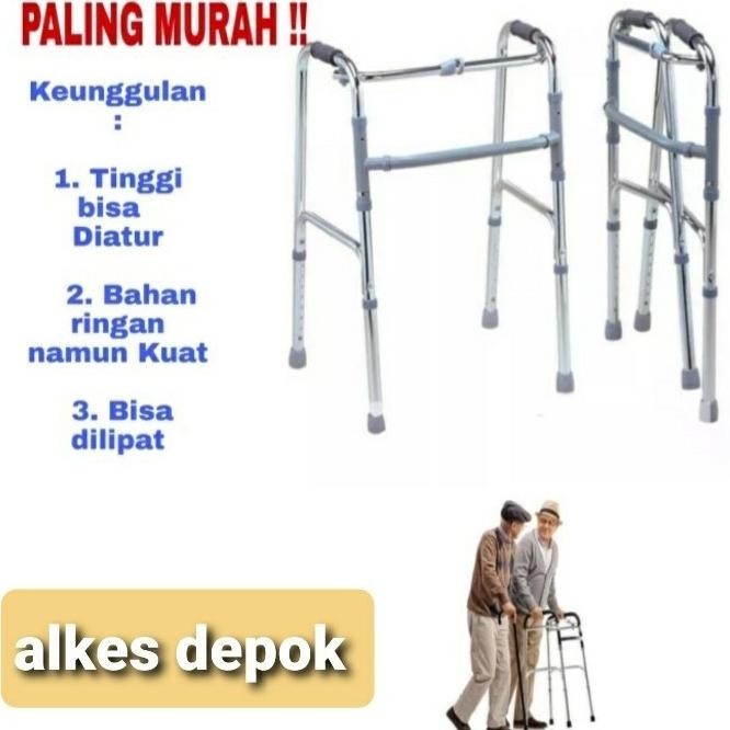 Alat Bantu Jalan Tongkat Walker Kaki 4 Kruk