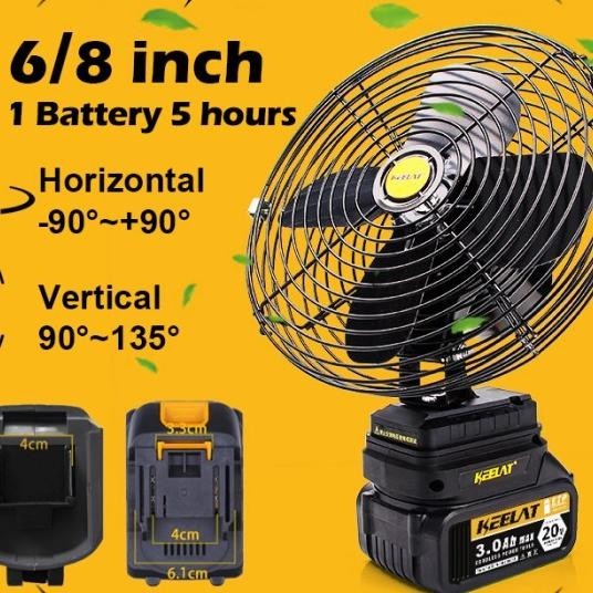 Keelat 8" Kipas Angin Listrik Baterai Lithium Portable 6.0Ah Lxt