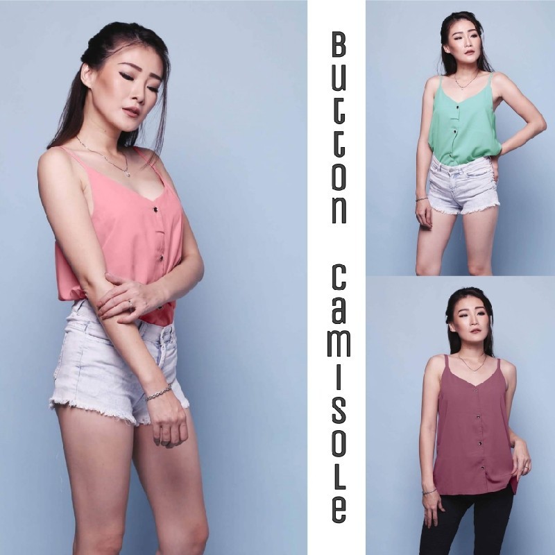 Tank Top Polos Dalaman Blazer Wanita - Button Camisole // Tanktop Wanita