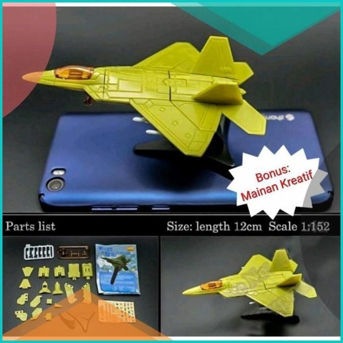 Rakit Pesawat Tempur F-22 Raptor Model Kit Hadiah Anak Puzzle Mini 8JV