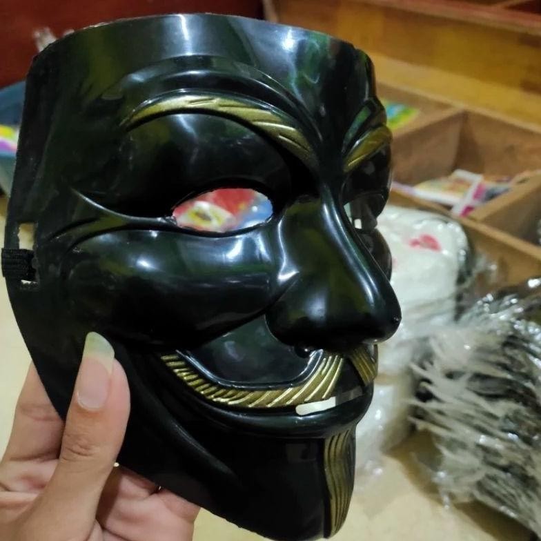 HJK Topeng Hacker Anonymous Vendeta Hitam Polet/Italy/Badut TERLARIS