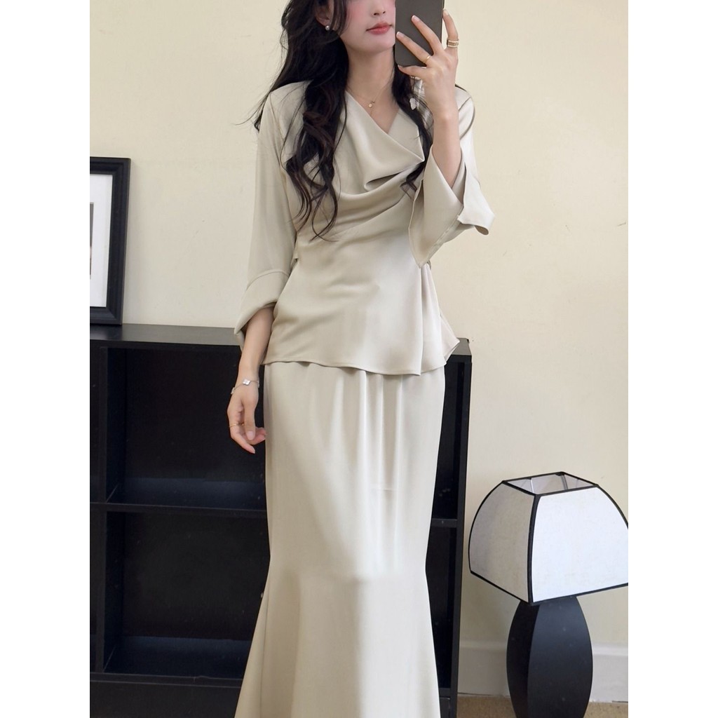 French Old Money Style Fashion Waist-Controlled SuitchicMinimalist Design Minority Socialite Swing C