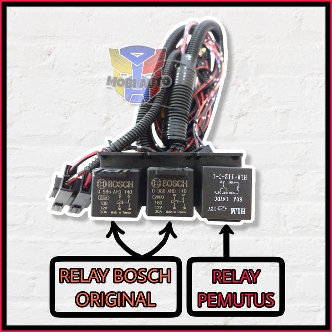 Kabel Relay Set BOSCH Lampu H4 Mobil