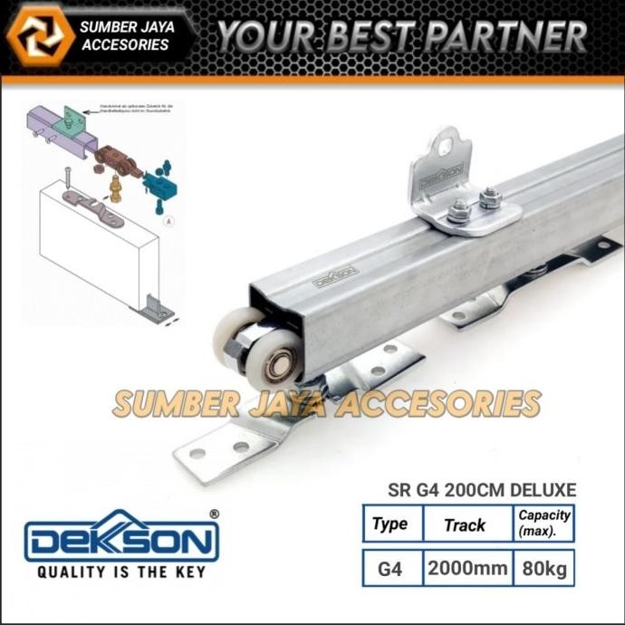Rel Sliding Pintu Dekson G4 200Cm Original Rel Pintu Geser Sr G4