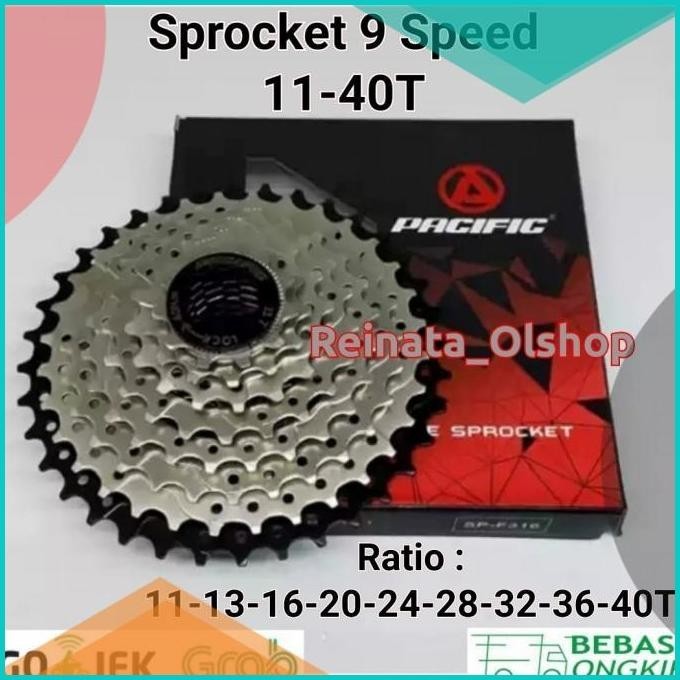 Sprocket 9 Speed 11-40T Pacific Sprocket 9 Speed 11-40T Cassette Slop