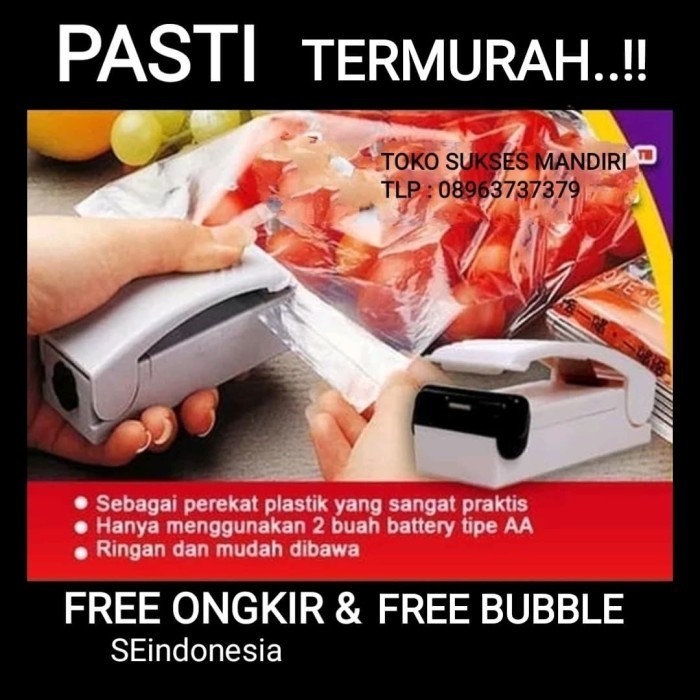 Perekat Pres Plastik Impulse Sealer Portable Alat Segel Lem Snack 5
