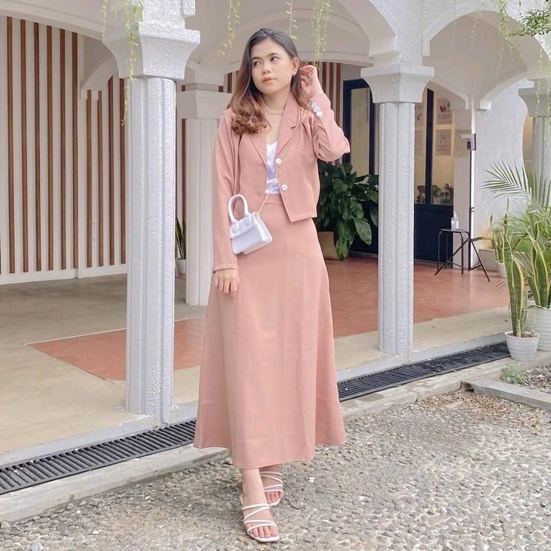 Kreatif Fashionku - One Set 2in1 Ophy Tunik+Rok Span