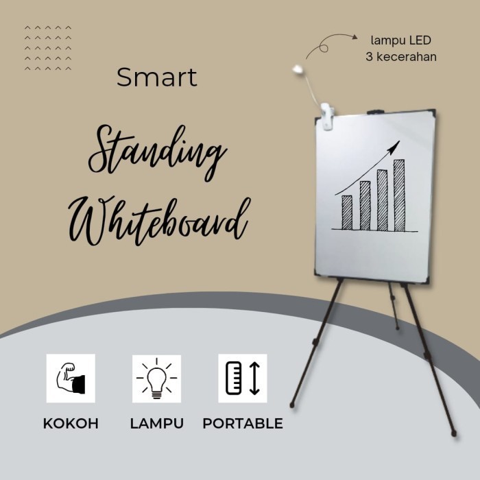 

SMART STANDING WHITEBOARD PAPAN TULIS BERDIRI PORTABLE DENGAN LED