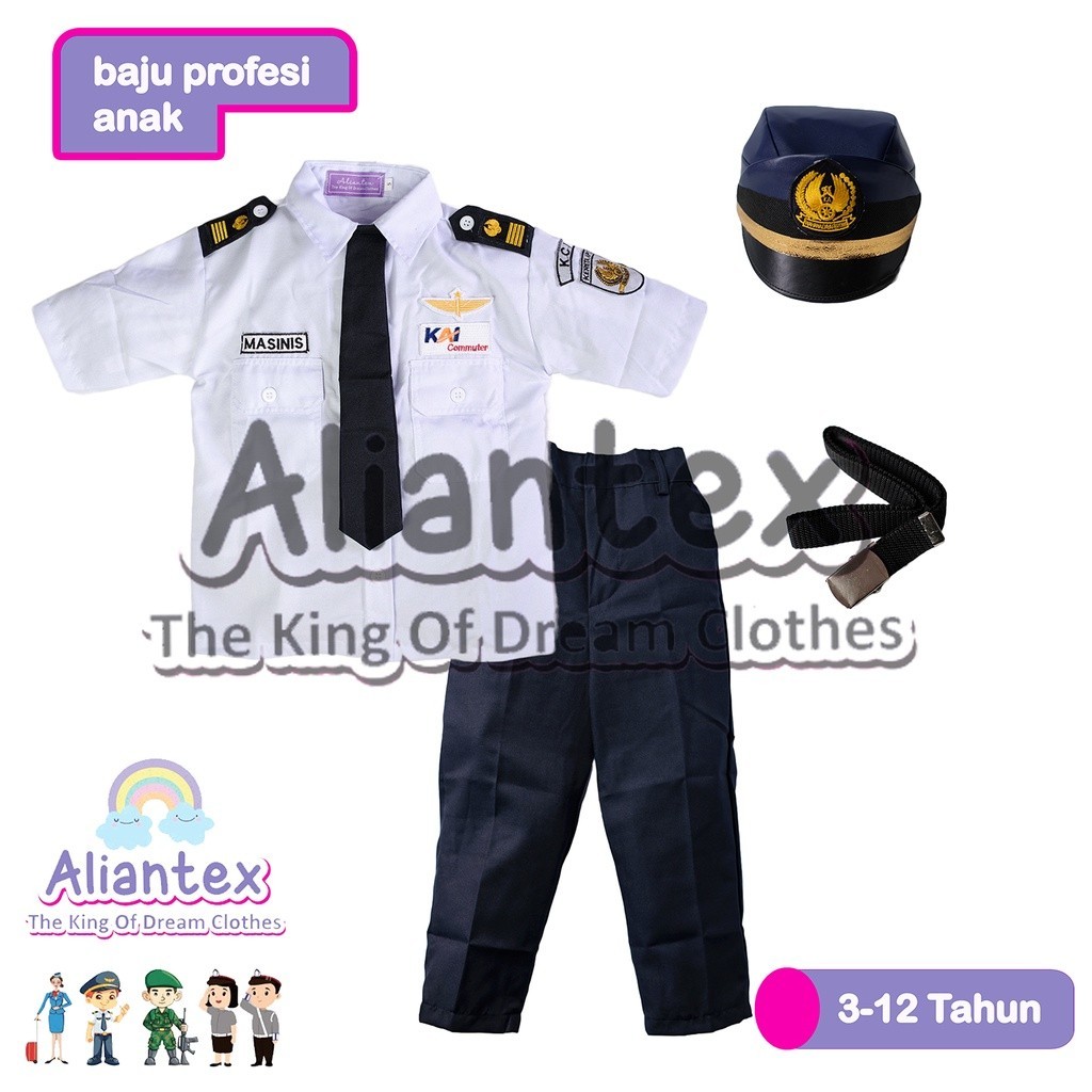 BAJU PROFESI ANAK MASINIS CEWEK/ BAJU PROFESI ANAK