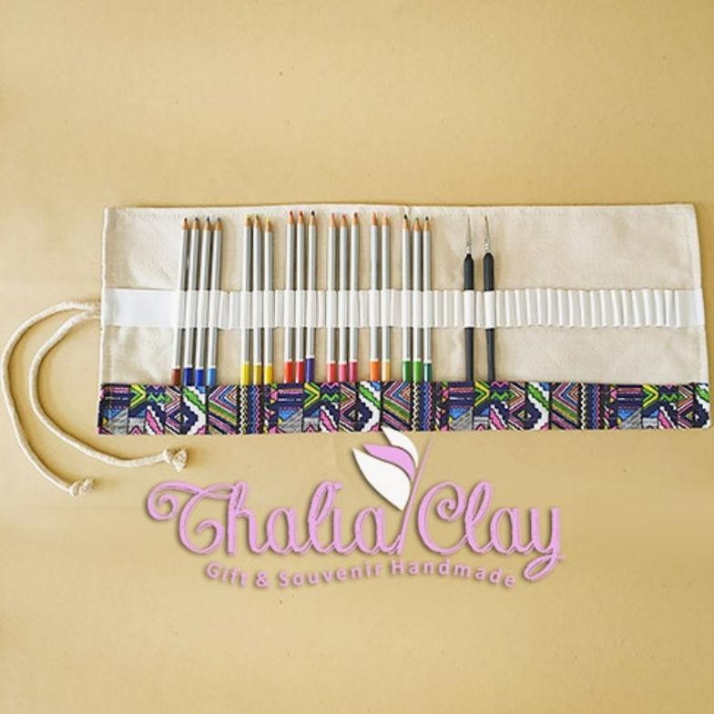 

Fb-43 Tempat Pensil Roll Tempat Kuas Lukis Roll Canvas Gulung Painting Case Sketching Case 48 Lubang Hemat