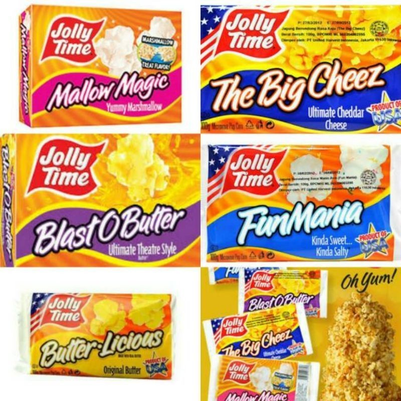 Jolly Time Popcorn, Jagung popcorn Halal, Popcorn enak USA JollyTime
