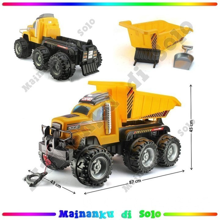 [Mainanku] Mainanku Mainan Anak Truk Trailer Dump Konstruksi Tanpa Mesin 87 cm Dan Sekop Dan Tali Pe