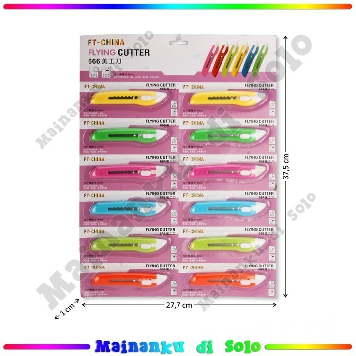 

[Mainanku] Cutter Model Panjang 12 Pcs Flying Cutter 00780 GROSIR