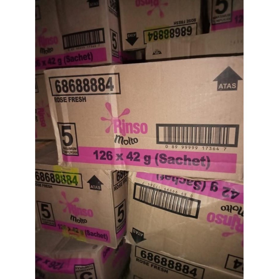 [ Harga Grosir ] Rinso Molto Bubuk 1 Dus Isi 126 X 42G [ Sachet ]