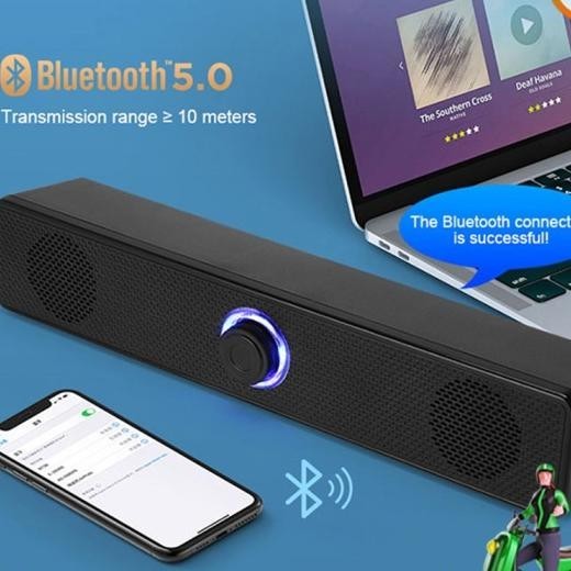 Soundbar Pc Komputer Laptop Speaker Home Theater Bass Aux Bluetooth