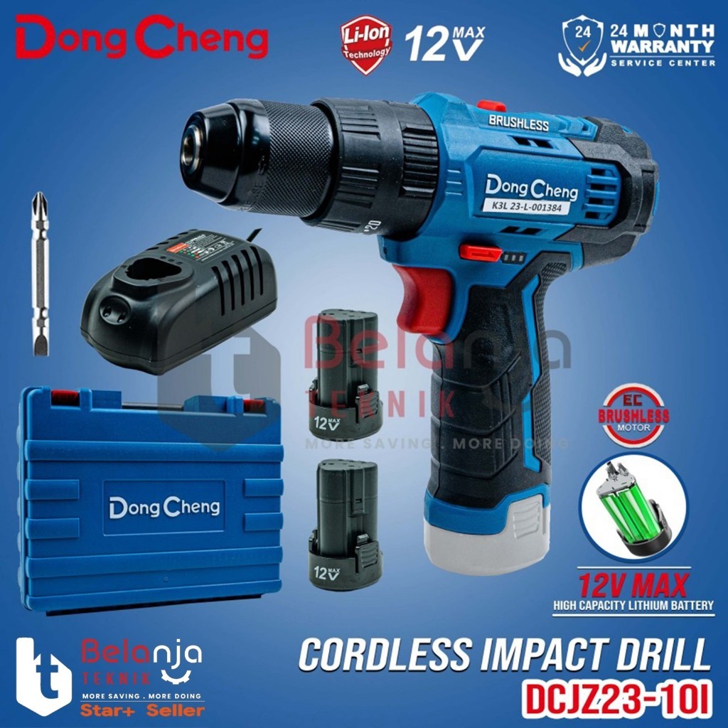 Originial Dongcheng Mesin Bor Tembok Baterai Cordless Dcjz23-10I Impact Drill Dcjz 23-10I 23-10 I