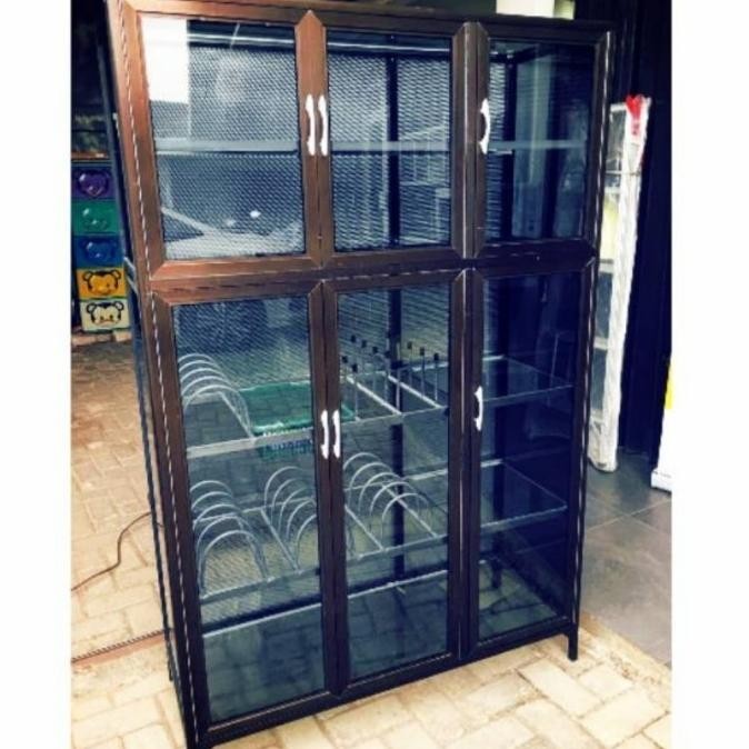 Lemari Rak Piring Dapur Full Aluminium Tebal Kotak
