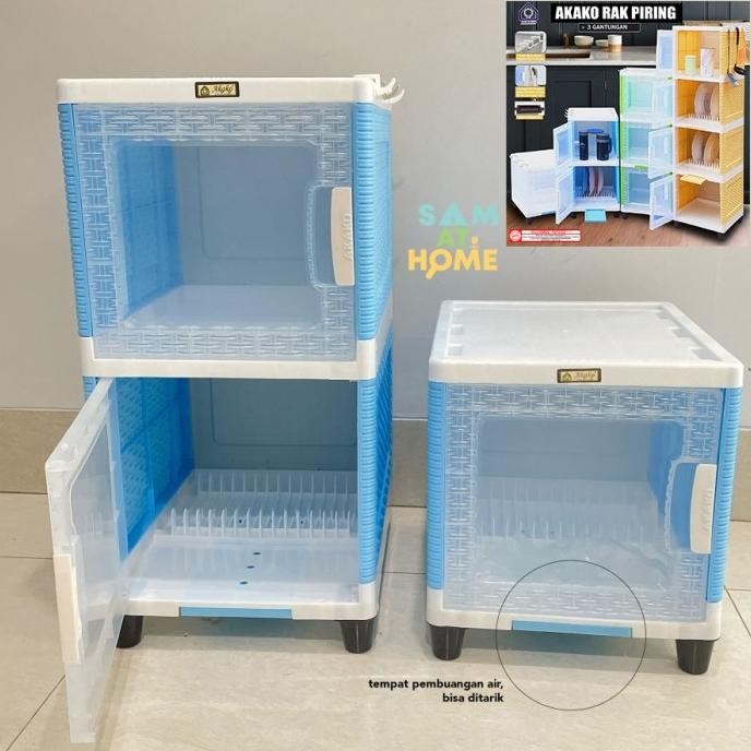 Rak Piring Akako / Kotak Box Susun - Lemari Dapur Plastik Premium