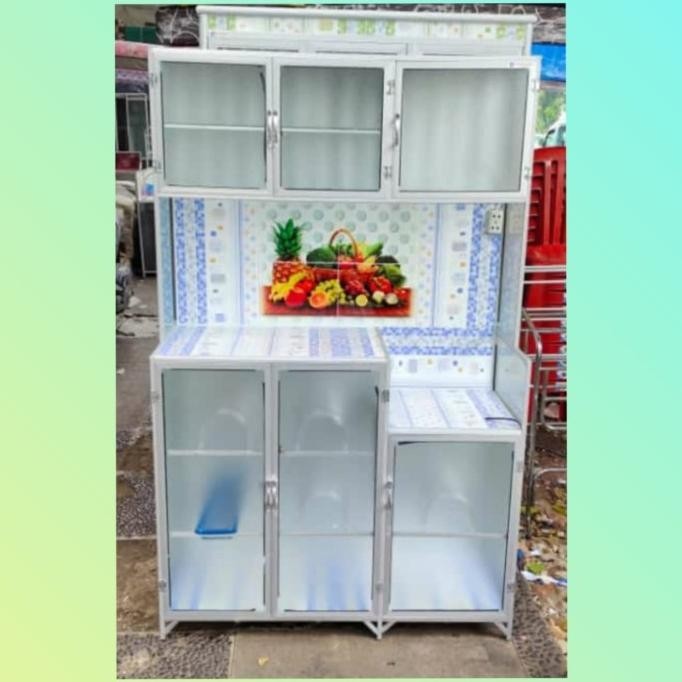 Lemari / Rak Piring Aluminium 3 Pintu Harga Promo