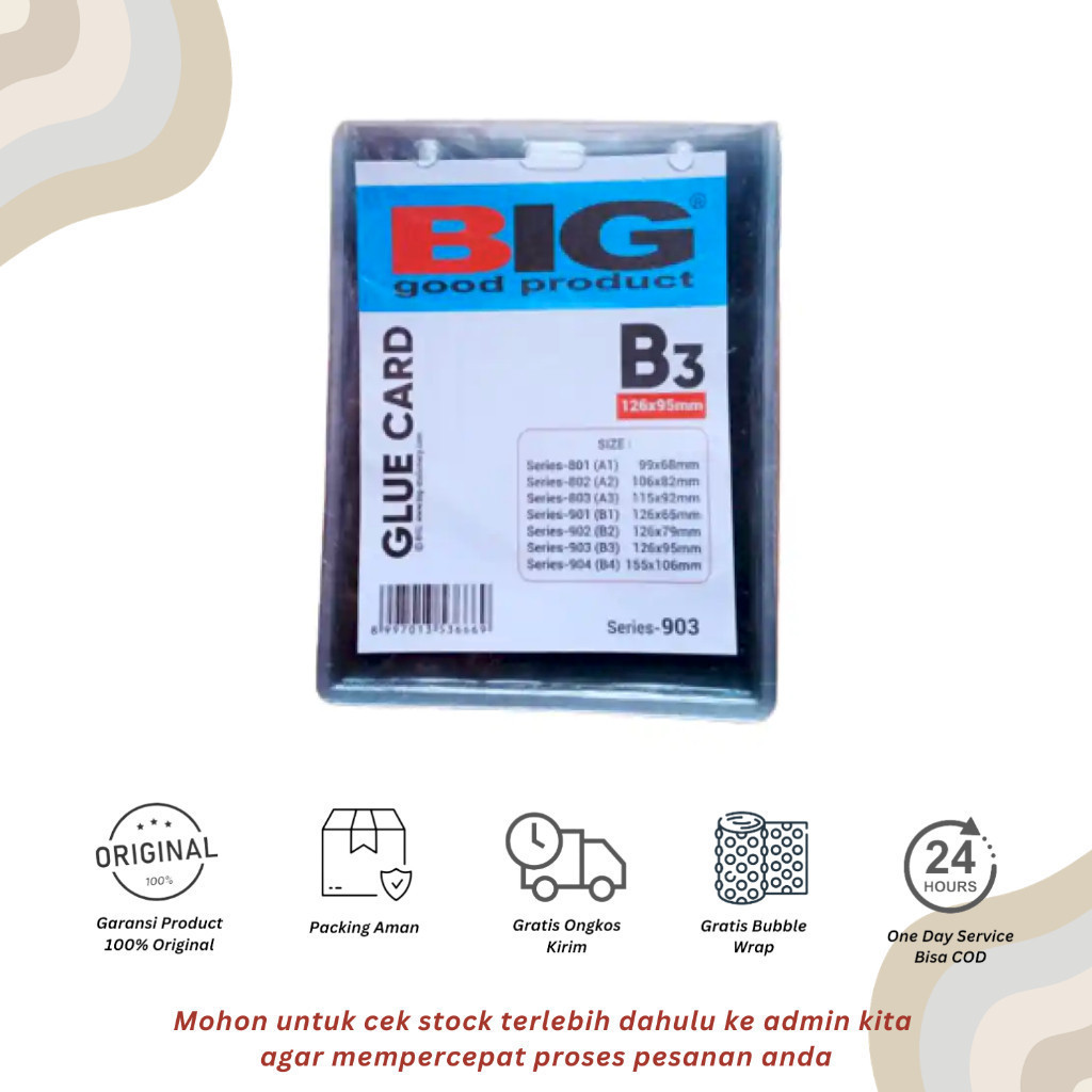 ID CARD  BIG GLUE CARD B3 903