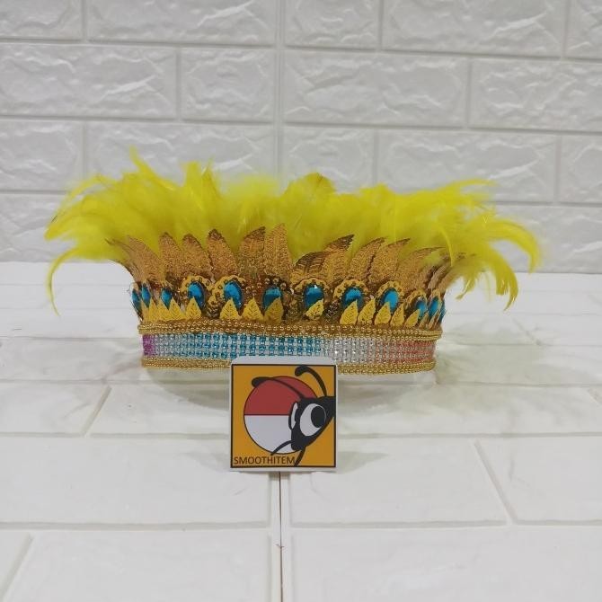 Mahkota topi bulu aksesoris kepala papua irian jaya tarian tari daerah