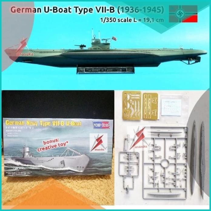 Kapal Selam Jerman U-Boat Tipe VII-A VII-B U-45 Model Kit Miniatur DIY