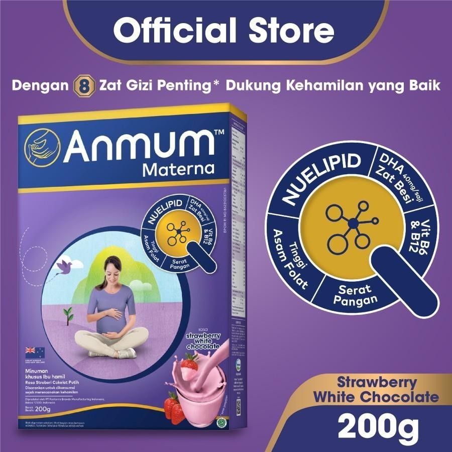 

Anmum Materna Strawberry White Choco 200gr - Susu Ibu Hamil