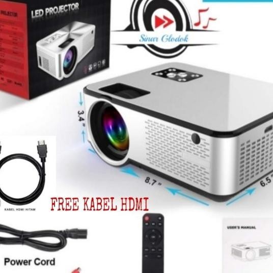 Proyektor Led Cherlux C9 Portable 2800 Lumens Ada Tv Tuner Mantap