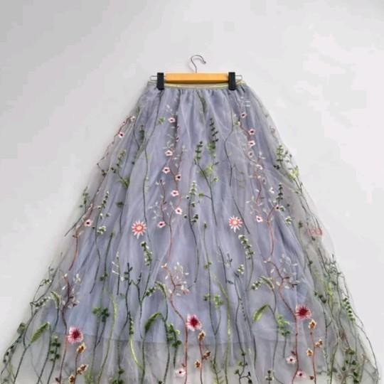 Rok Tutu 3D Flower Motif Timbul / Rok Tutu